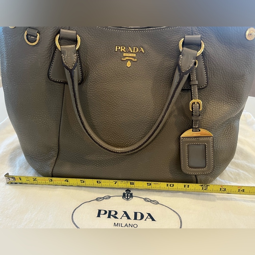 Prada - Vitello Daino Sacca 2 Manici in Argilla - Satchel / Crossbody / Tote Bag - Picture 9 of 16